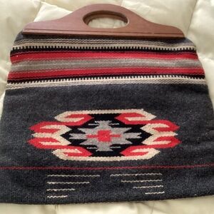 Very cool in great vintage condition..Ganscraft Santa Fe hand woven bag.